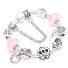 Pink Heart To Heart Beads Charm Bracelets -