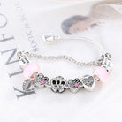 Pink Heart To Heart Beads Charm Bracelets -
