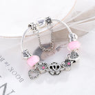 Pink Heart To Heart Beads Charm Bracelets -