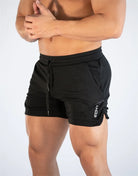 GITF Mens Gym Training Shorts Men Sports Casual Clothing Fitness Workout Running Grid quick-drying compression Shorts Athletics -