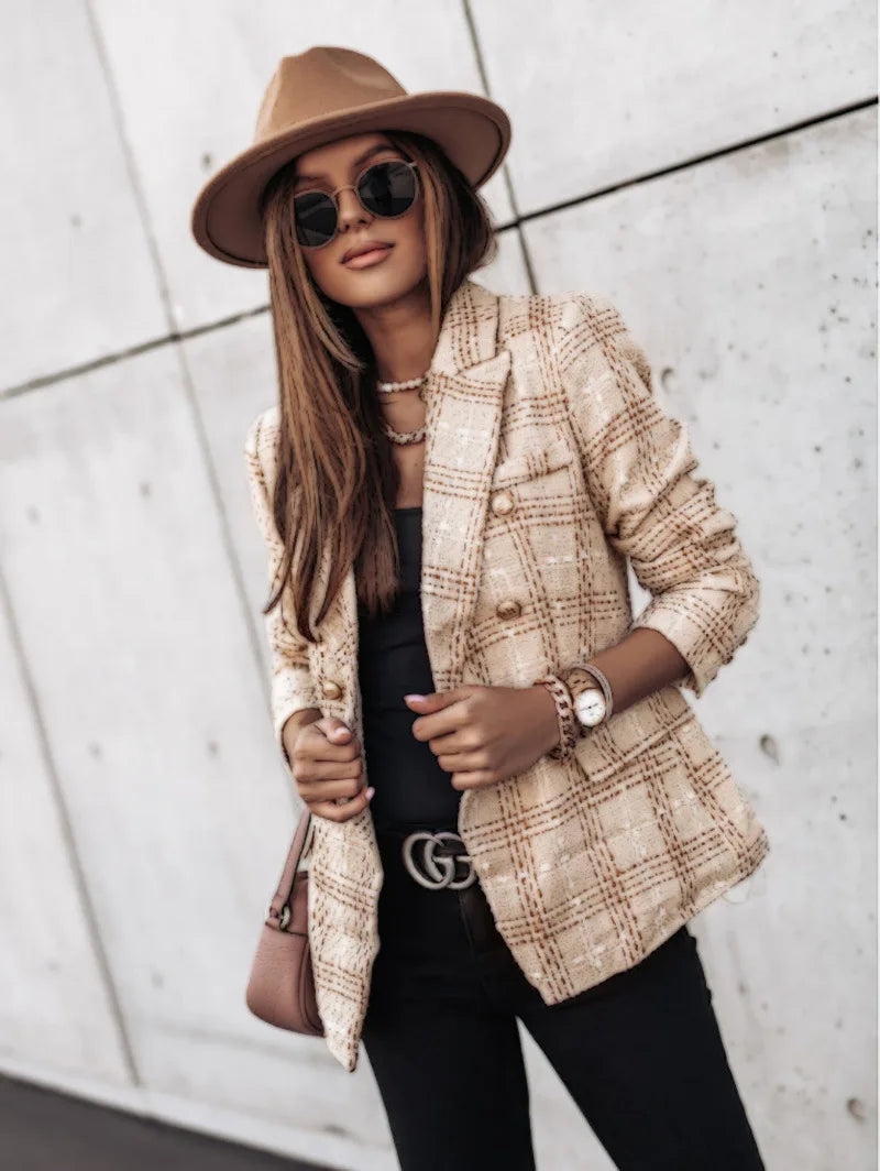 Make a statement in this double-breasted blazer—classy and confident! -