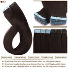 S-noilite Tape In Human Hair Extensions 2.5g/pc Straight Glue In Real Hair Extensions Human Hair Seamless Invisible Double Sides -