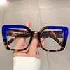 New Personalized Color Blocking square Frame Glasses -