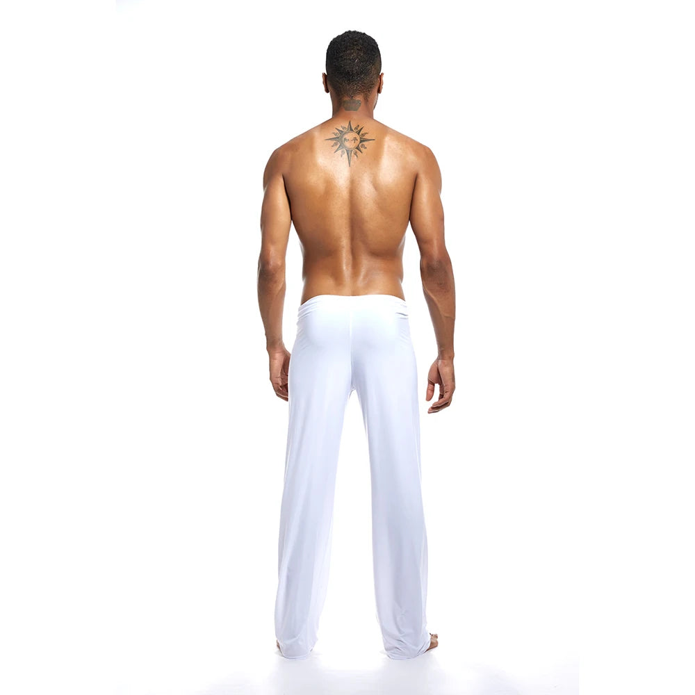 Mens Yoga Pants Elastic Waistband Fitness Training Joggers Loose Lightweight Slacks Beach Fashion Casual Sport Pants -