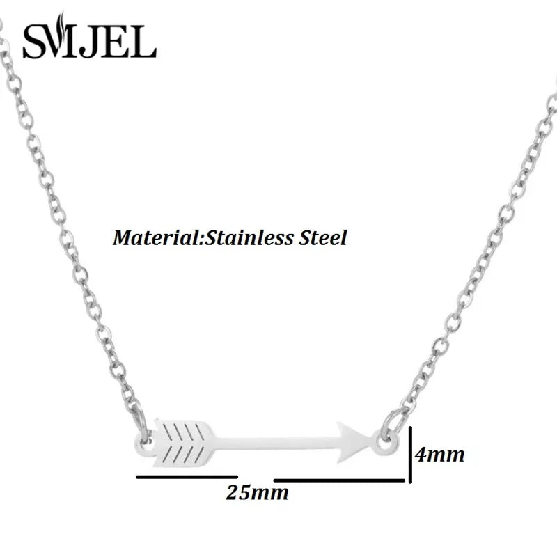 Simple Long Necklace with Arrow Pendant -