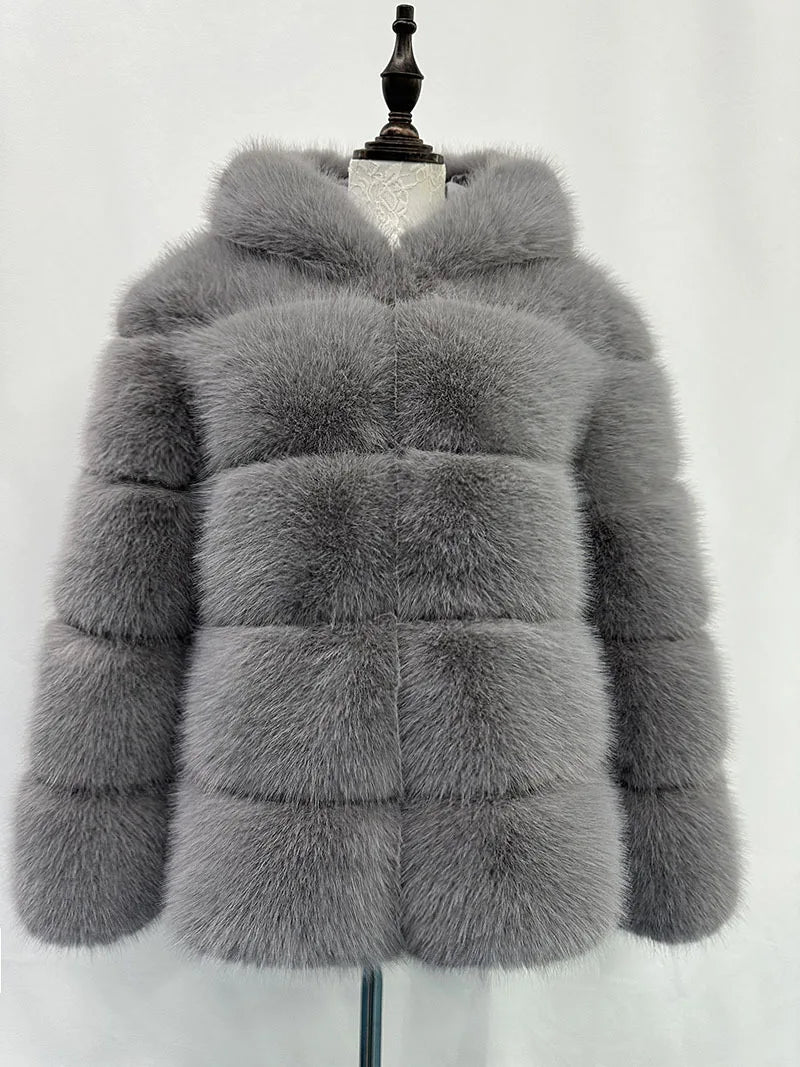Fox Fur With Hood -