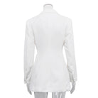 Hourglass Cinched Waist White Blazer Women -