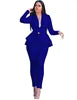 Solid Bow Ruffled Suit -