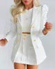 Women Formal Long Sleeve Blazers & Skirt Set -