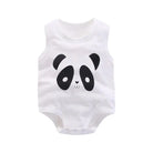 Keep your baby boy cool and comfy with this cotton sleeveles outfit featuring adorable cartoon bodysuit pajamas perfect for playtime and sleep! -