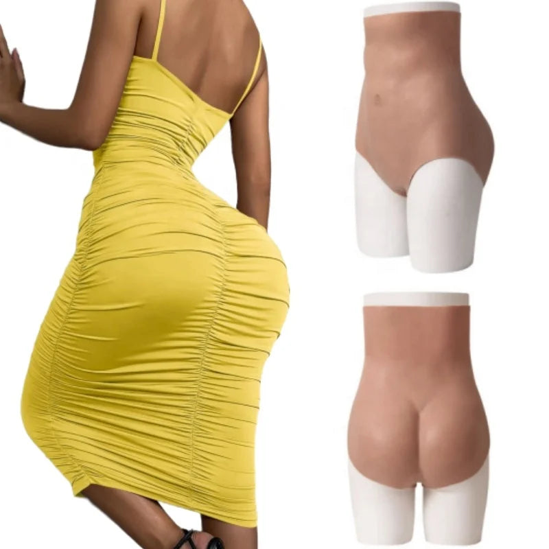 New Extra High Waist Elasticity Silicone Panties Triangle Women 6 Colors Fake Butt and Hip Enhancer Underwear -