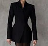 Women's Elegant Solid Blazer Skirt Set -