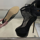 Stiletto Hollow Mesh High Heels -