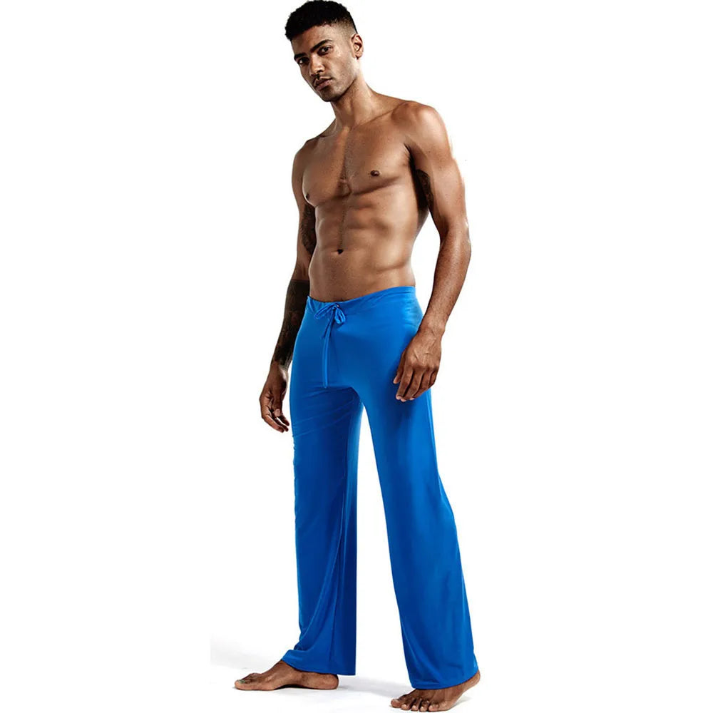 Mens Yoga Pants Elastic Waistband Fitness Training Joggers Loose Lightweight Slacks Beach Fashion Casual Sport Pants -
