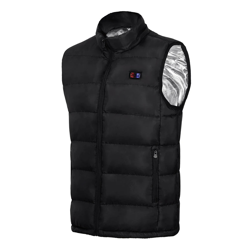 Stay warm and comfortable in cold weather with this electric heated jacket. With 9 heated vest zones and a unisex design, this heated sportswear is perfect for both men and women to stay cozy during outdoor activities in chilly conditions. -