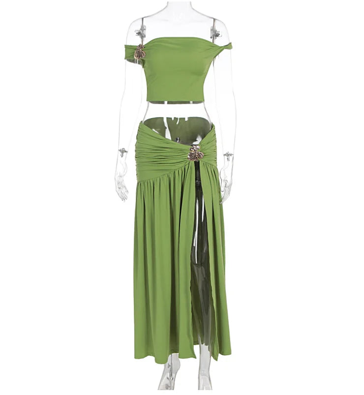 Women's Elegant Split Skirt Set -