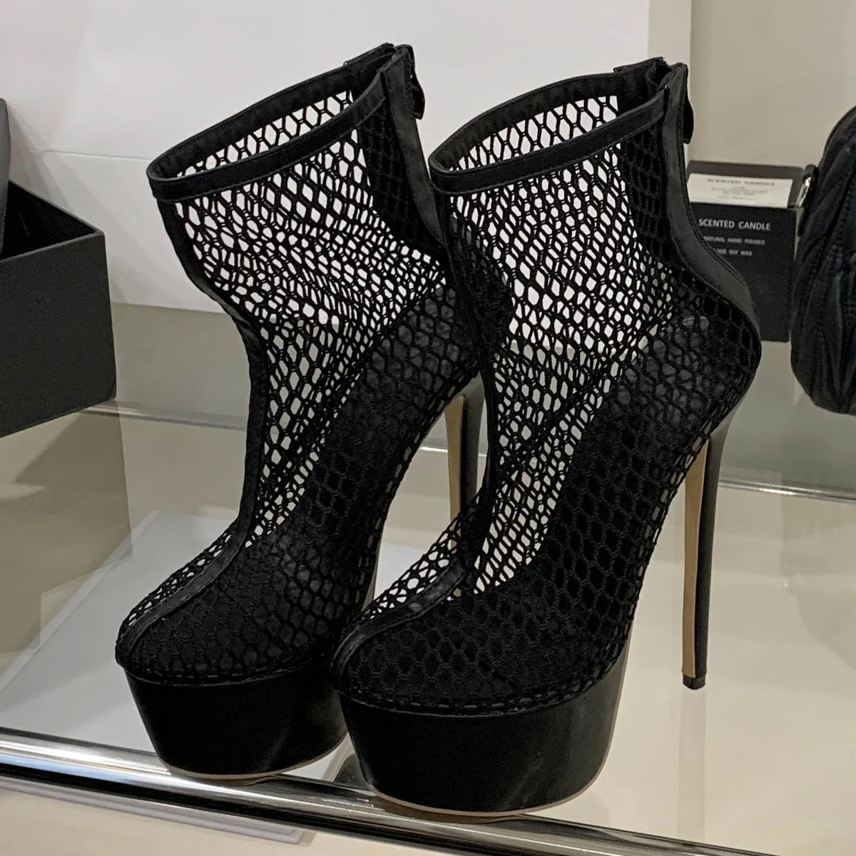 Stiletto Hollow Mesh High Heels -
