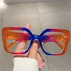 New Personalized Color Blocking square Frame Glasses -