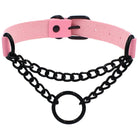 Round Layered Necklace Black Chain for Women and Men -