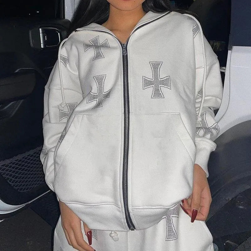 Tracksuit Rhinestone Cross -