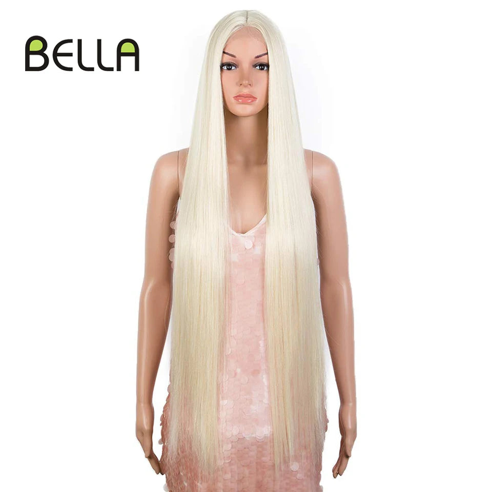 Make a bold statement with this super long 38 straight lace front wig—featuring a stunning Lolita pink and blonde blend, perfect for cosplay and standout style! -