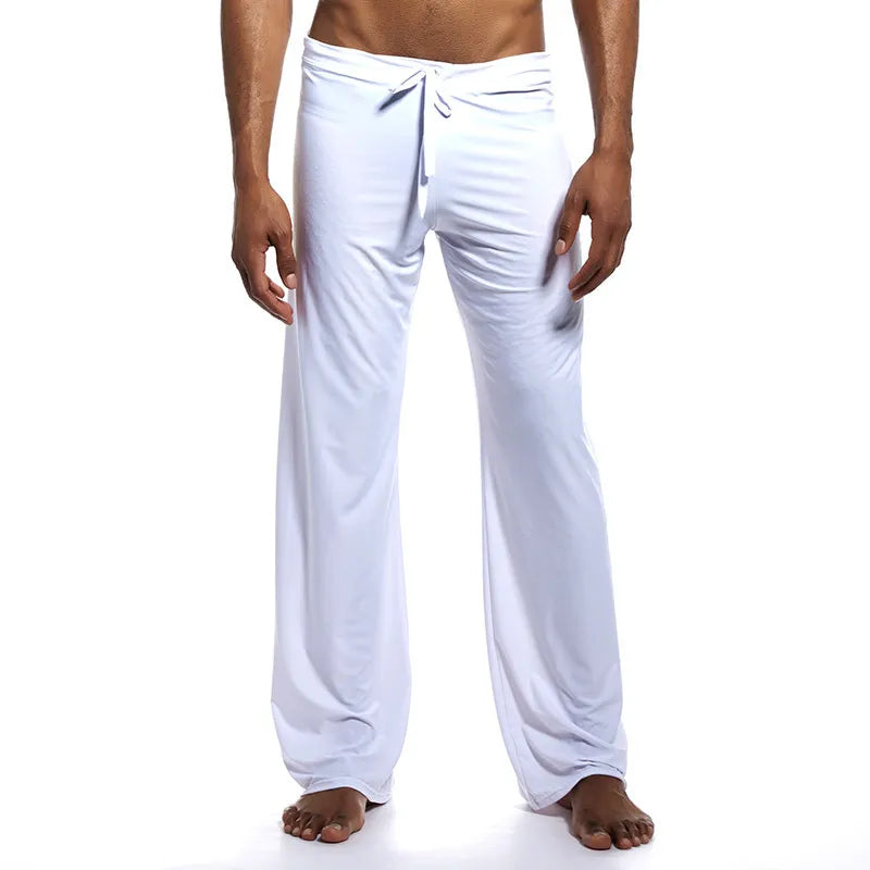 Mens Yoga Pants Elastic Waistband Fitness Training Joggers Loose Lightweight Slacks Beach Fashion Casual Sport Pants -