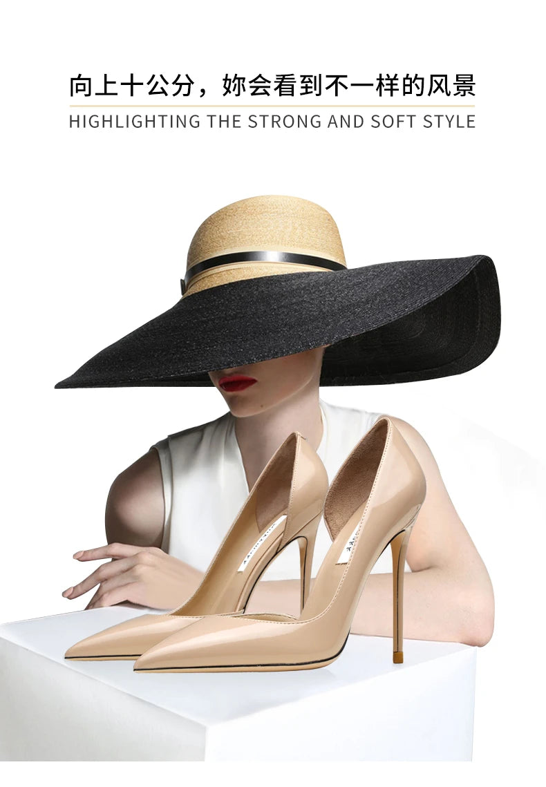 Genuine Leather Heels For Women 2024 Luxury Women's Pumps Spring High Heels Shoes Classics Pumps Fashion Pointed Toe Elegant -