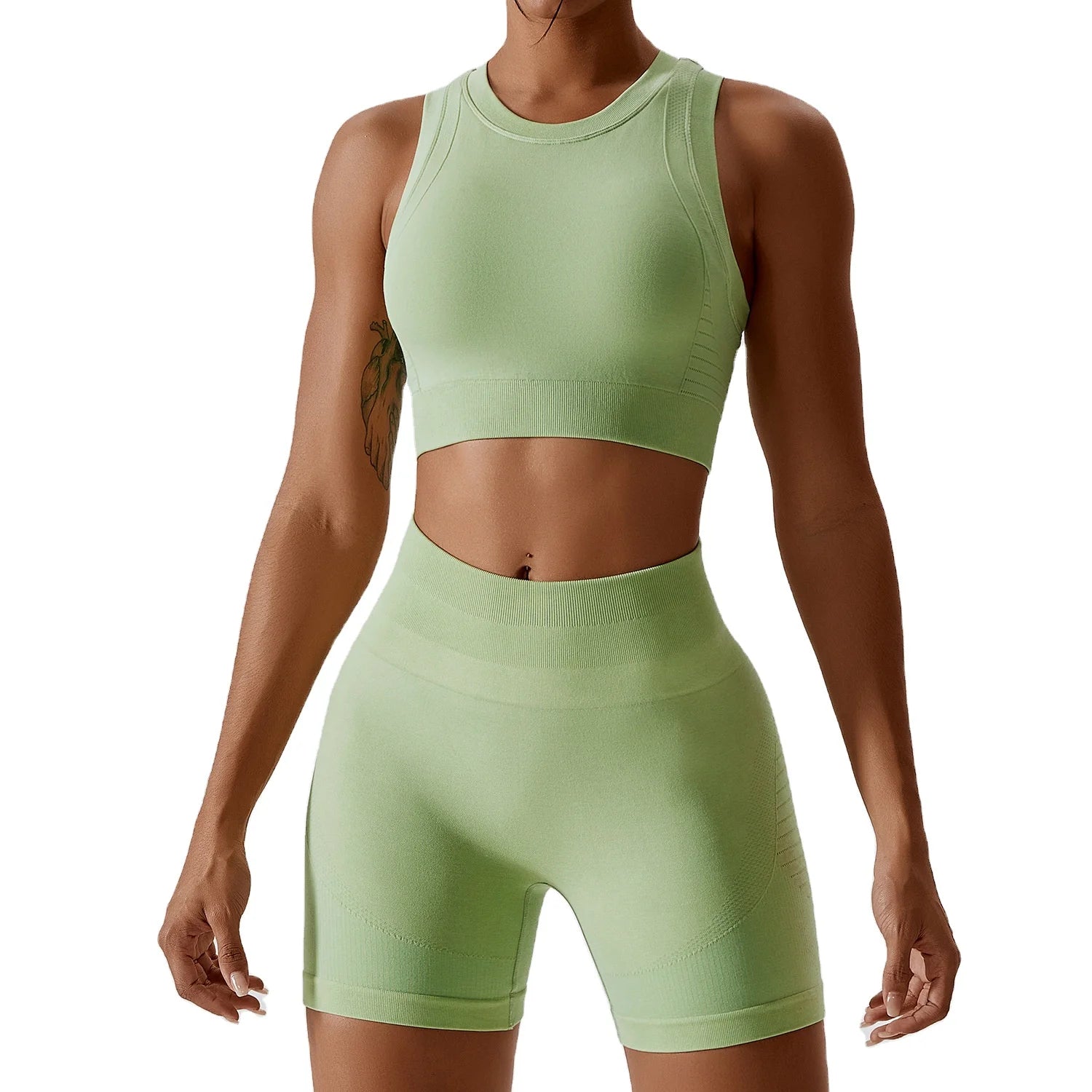 Wholesale Tik Tok Athletic Clothing Ladies Gym Fitness Sport Workout Clothes Activewear Seamless Women Jogger Wear Yoga Suit Set -