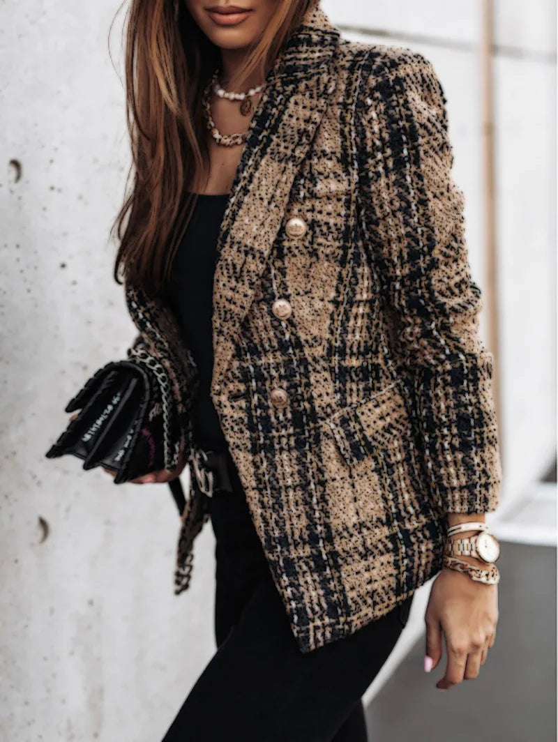 Make a statement in this double-breasted blazer—classy and confident! -