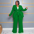 Woman Two Pieces Blazers Top and Pants Set (Plus Size) -