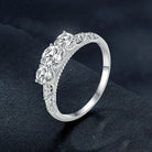 Silver 1.1ct Moissanite Ring -