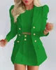 Women Formal Long Sleeve Blazers & Skirt Set -