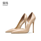 Genuine Leather Heels For Women 2024 Luxury Women's Pumps Spring High Heels Shoes Classics Pumps Fashion Pointed Toe Elegant -