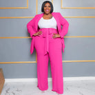 Woman Two Pieces Blazers Top and Pants Set (Plus Size) -