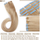 S-noilite Tape In Human Hair Extensions 2.5g/pc Straight Glue In Real Hair Extensions Human Hair Seamless Invisible Double Sides -