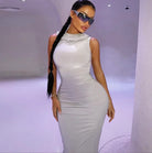 Hooded Long Sleeve Basic Split Maxi Dresses -