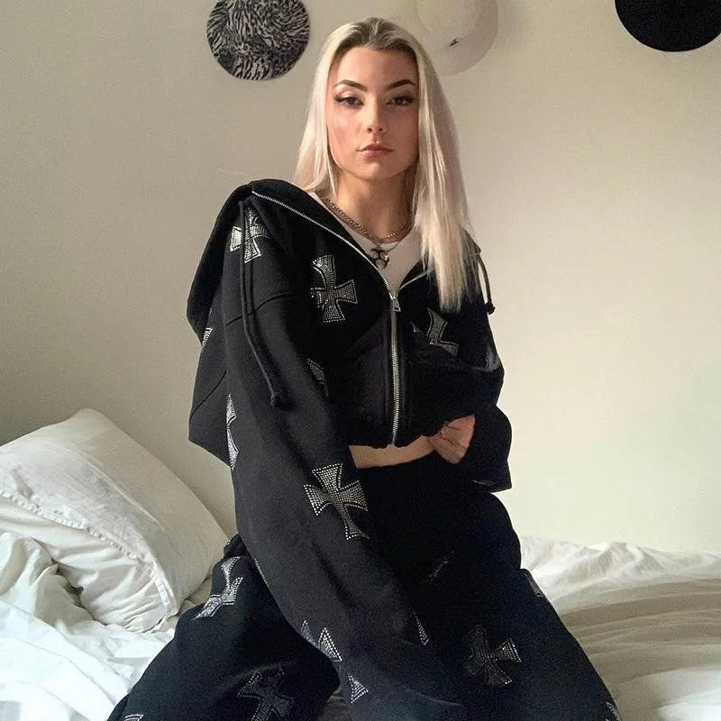 Tracksuit Rhinestone Cross -