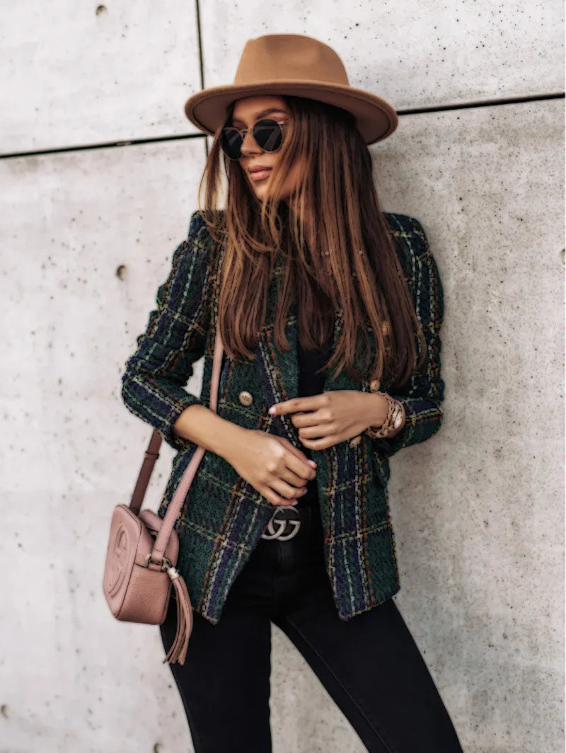 Make a statement in this double-breasted blazer—classy and confident! -