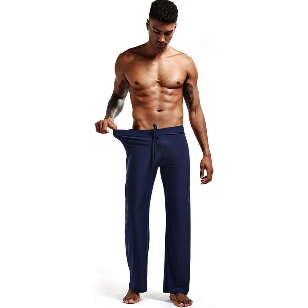 Mens Yoga Pants Elastic Waistband Fitness Training Joggers Loose Lightweight Slacks Beach Fashion Casual Sport Pants -