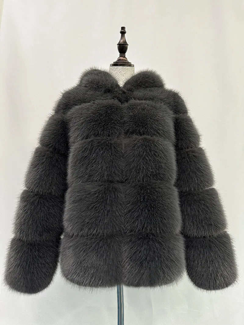 Fox Fur With Hood -