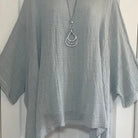 Cotton Linen Round Neck Shirt -
