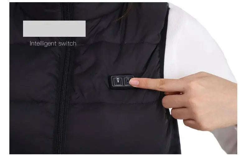 Stay warm and comfortable in cold weather with this electric heated jacket. With 9 heated vest zones and a unisex design, this heated sportswear is perfect for both men and women to stay cozy during outdoor activities in chilly conditions. -