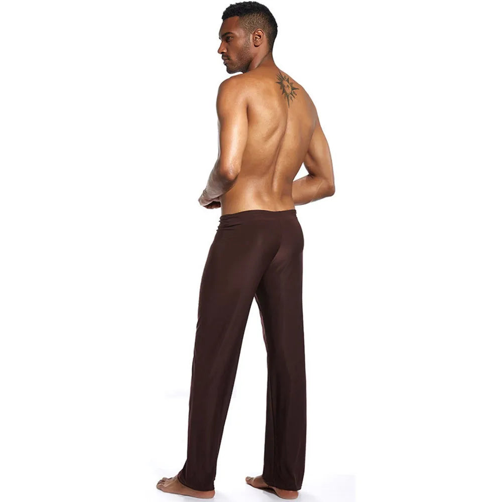 Mens Yoga Pants Elastic Waistband Fitness Training Joggers Loose Lightweight Slacks Beach Fashion Casual Sport Pants -