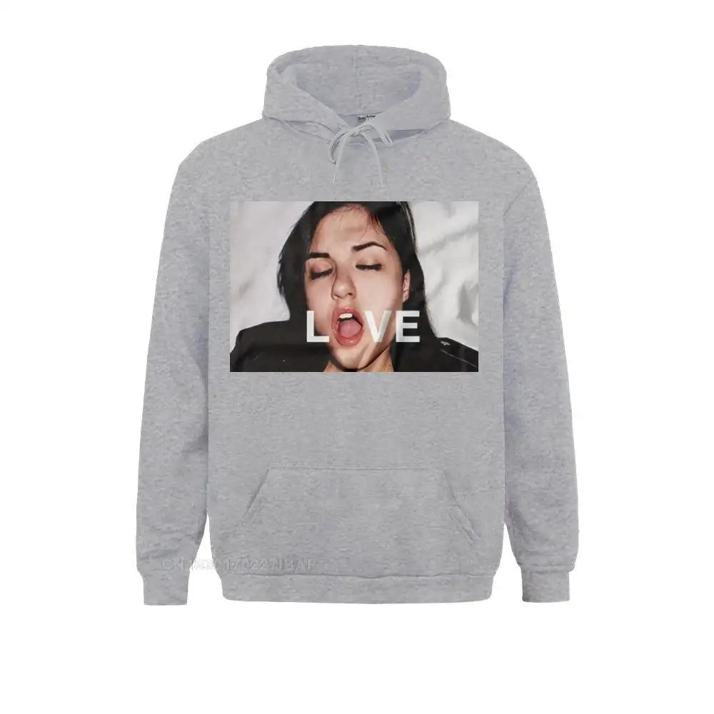 Stay sporty and stylish with this men's grey sweatshirt featuring the Sasha Love design! -