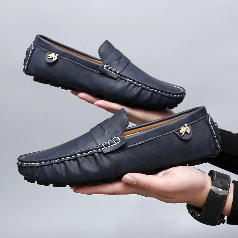 Leather Slip-On Loafers -