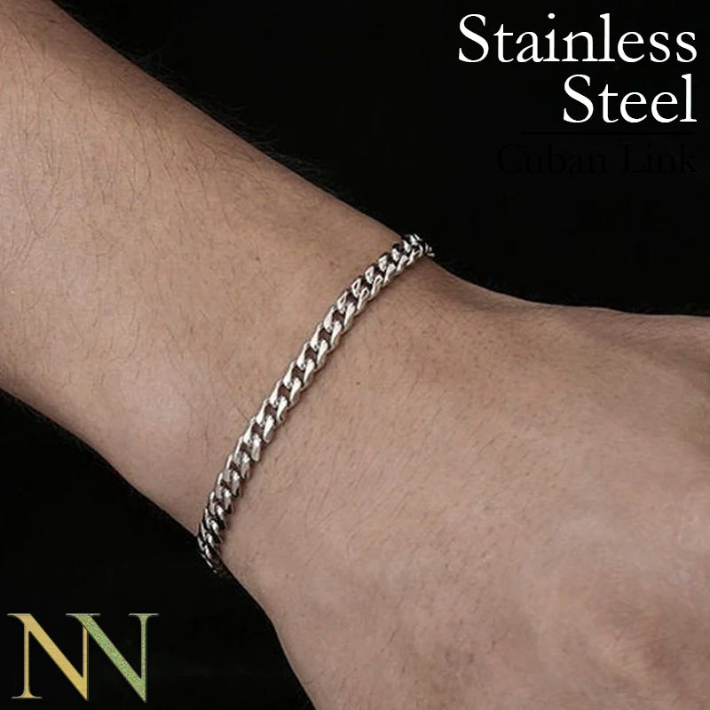 10 Pcs Cuban Bracelet Stainless Steel -