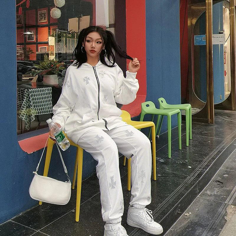 Tracksuit Rhinestone Cross -