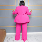 Woman Two Pieces Blazers Top and Pants Set (Plus Size) -