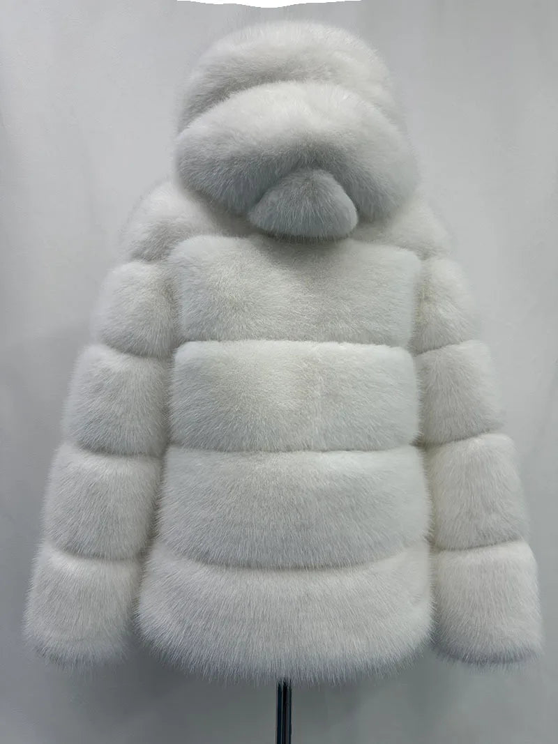 Fox Fur With Hood -
