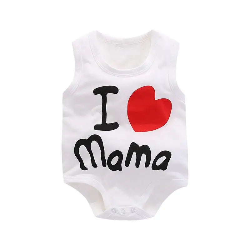 Keep your baby boy cool and comfy with this cotton sleeveles outfit featuring adorable cartoon bodysuit pajamas perfect for playtime and sleep! -